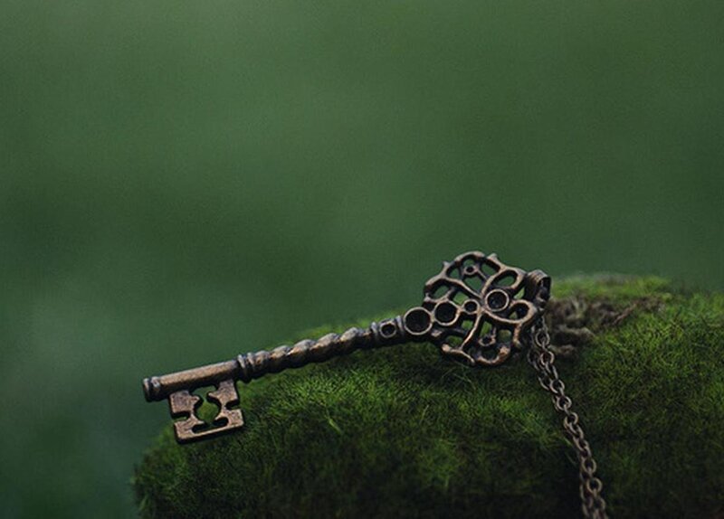 Ornate Key on Moss