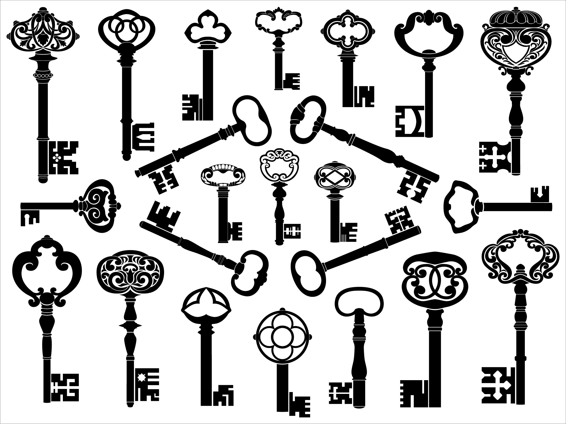 ornate key silhouettes collection