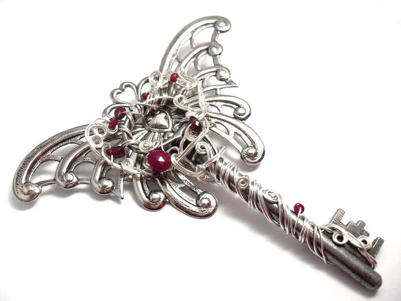 Ornate Key with Red Gems