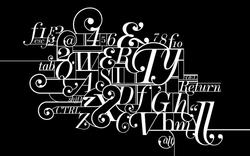 ornate keyboard layout art