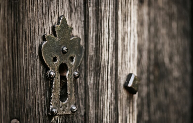 Ornate Keyhole on Wood
