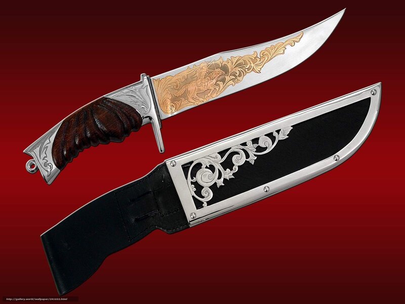 Ornate Knife and Sheath — Red, Dramatic