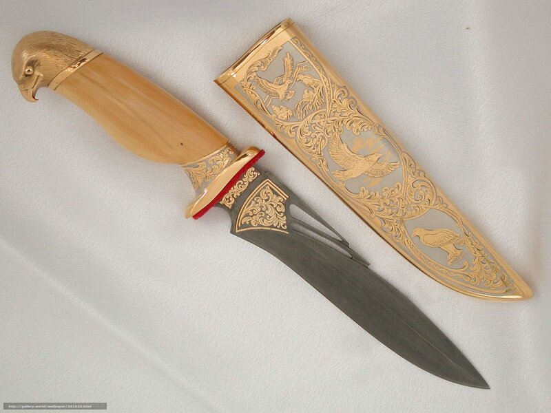 ornate knife with eagle handle