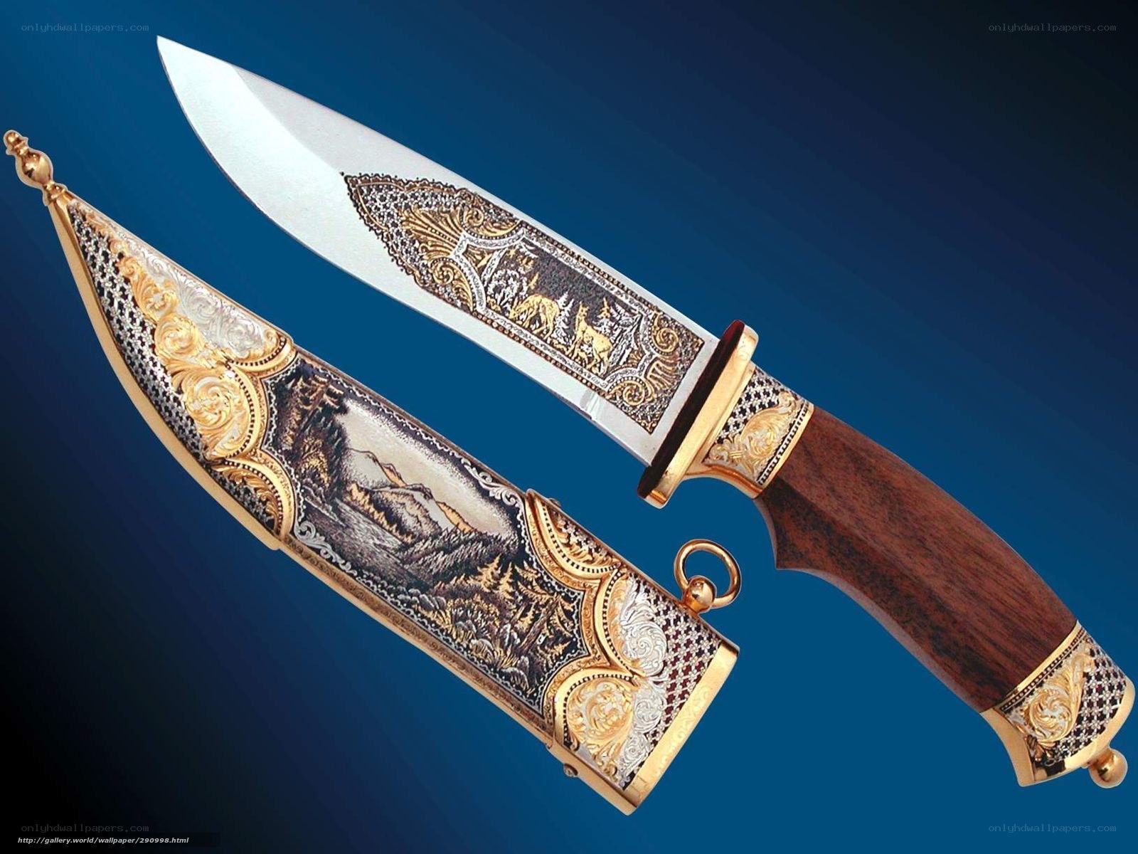 ornate knife with sheath