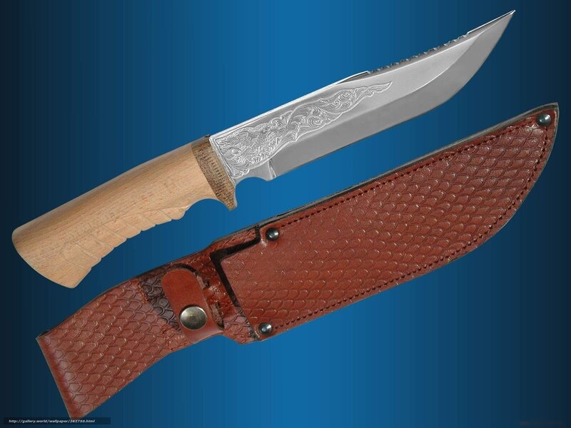 Ornate Knife with Sheath — Blue, Dramatic