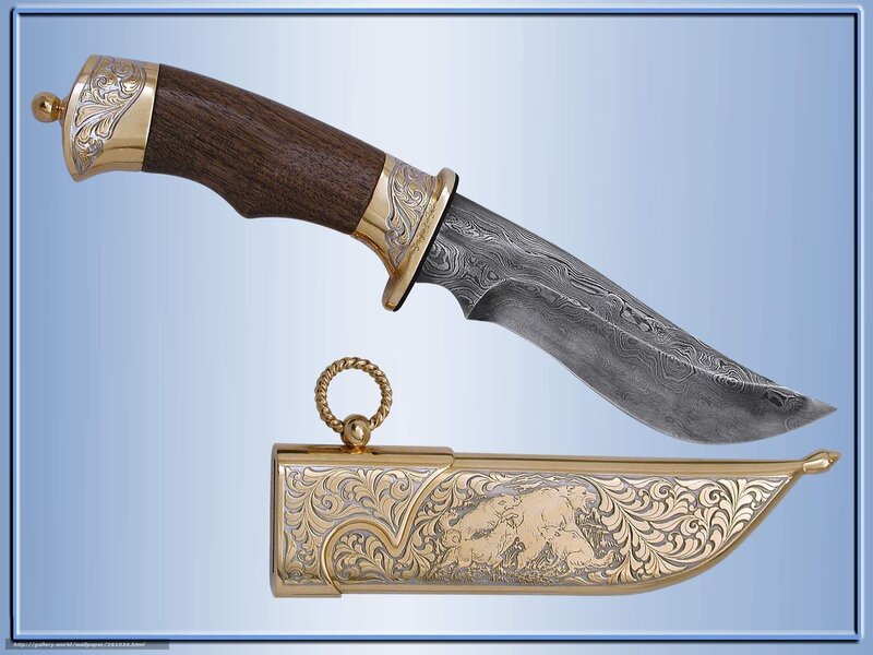 Ornate Knife with Sheath — Gold