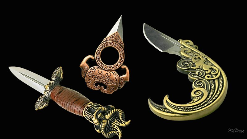Ornate Knives on Black