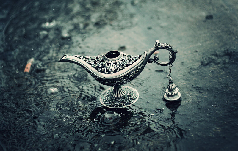 Ornate Lamp in Rain