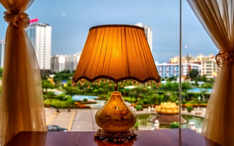 Ornate Lamp on Table