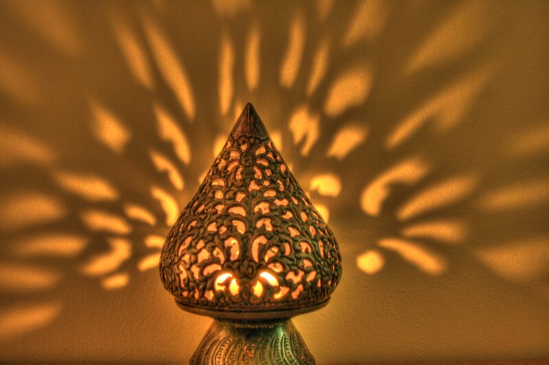 Ornate Lantern Casting Light