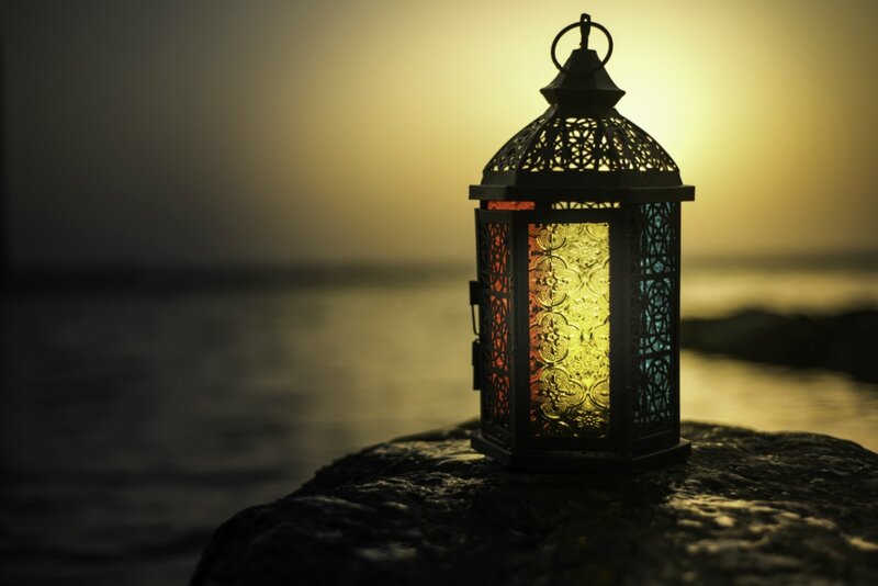 Ornate Lantern on Rock