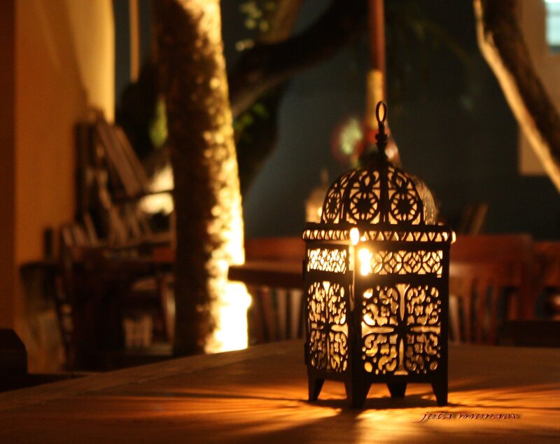 Ornate Lantern on Table