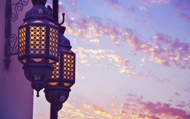 Ornate Lanterns at Dusk
