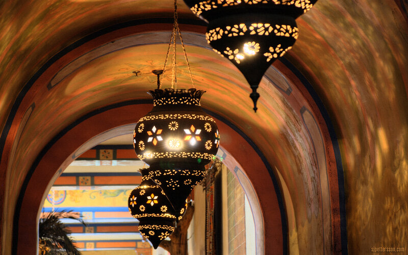 Ornate Lanterns in Corridor