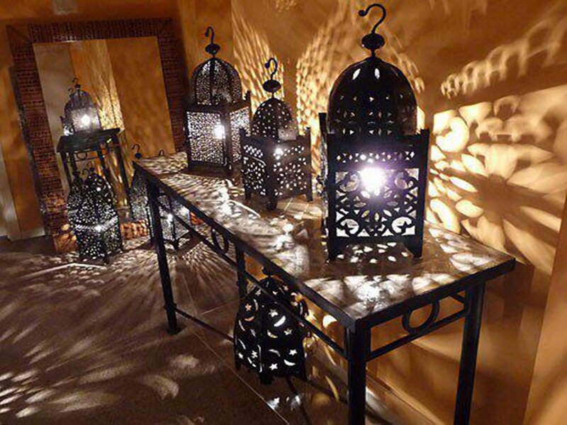 Ornate Lanterns on Table