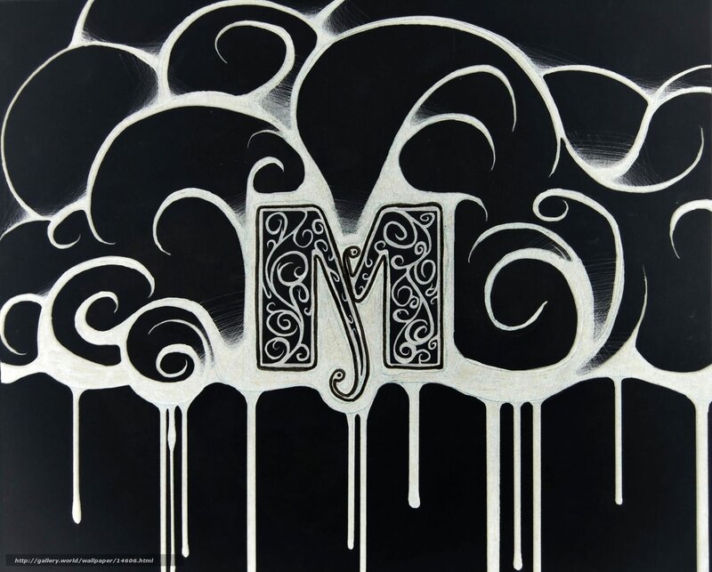 Ornate letter M artwork