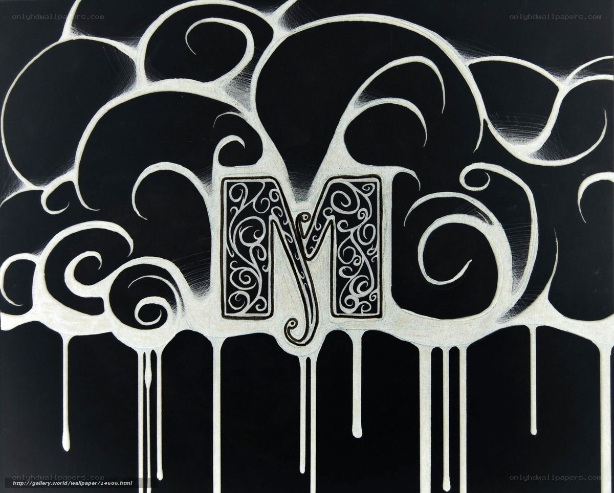 Ornate letter M artwork