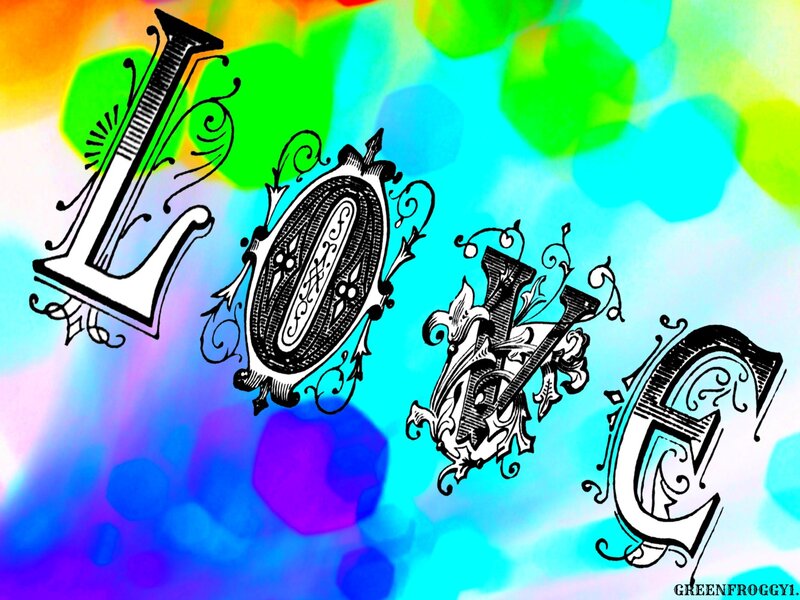 Ornate Letters on Colorful Background