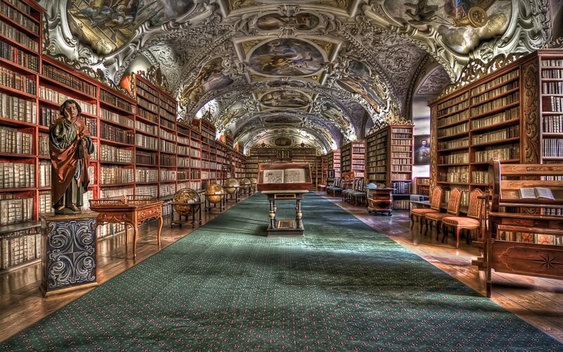 Ornate library hall