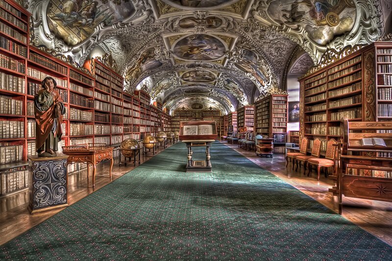 ornate library hall