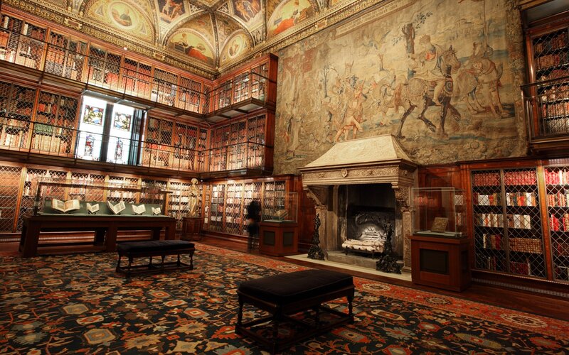 Ornate Library Interior — Brown, Grand, Photograph