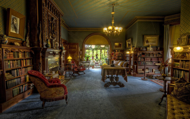 Ornate Library Room — Green