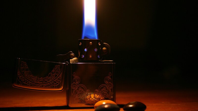Ornate Lighter with Flame