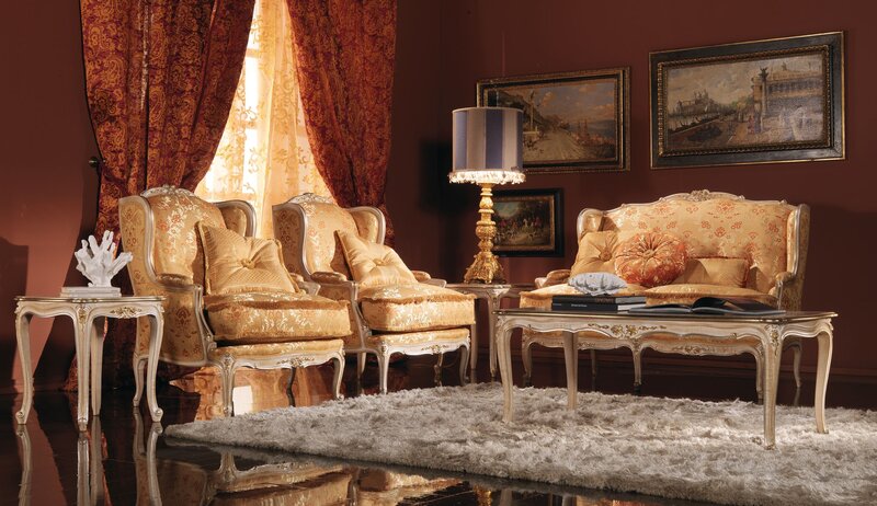 Ornate Living Room Furniture — Gold, Luxurious