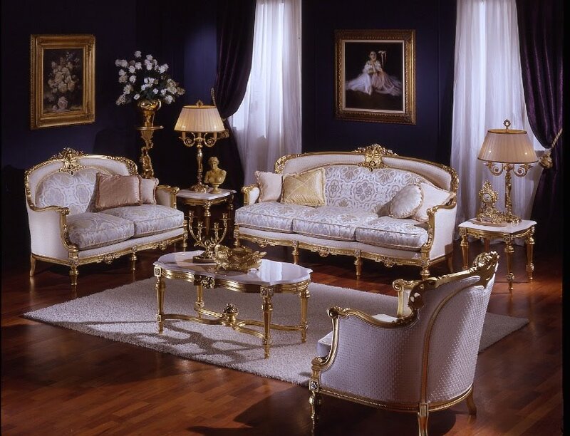 Ornate Living Room Furniture — Purple
