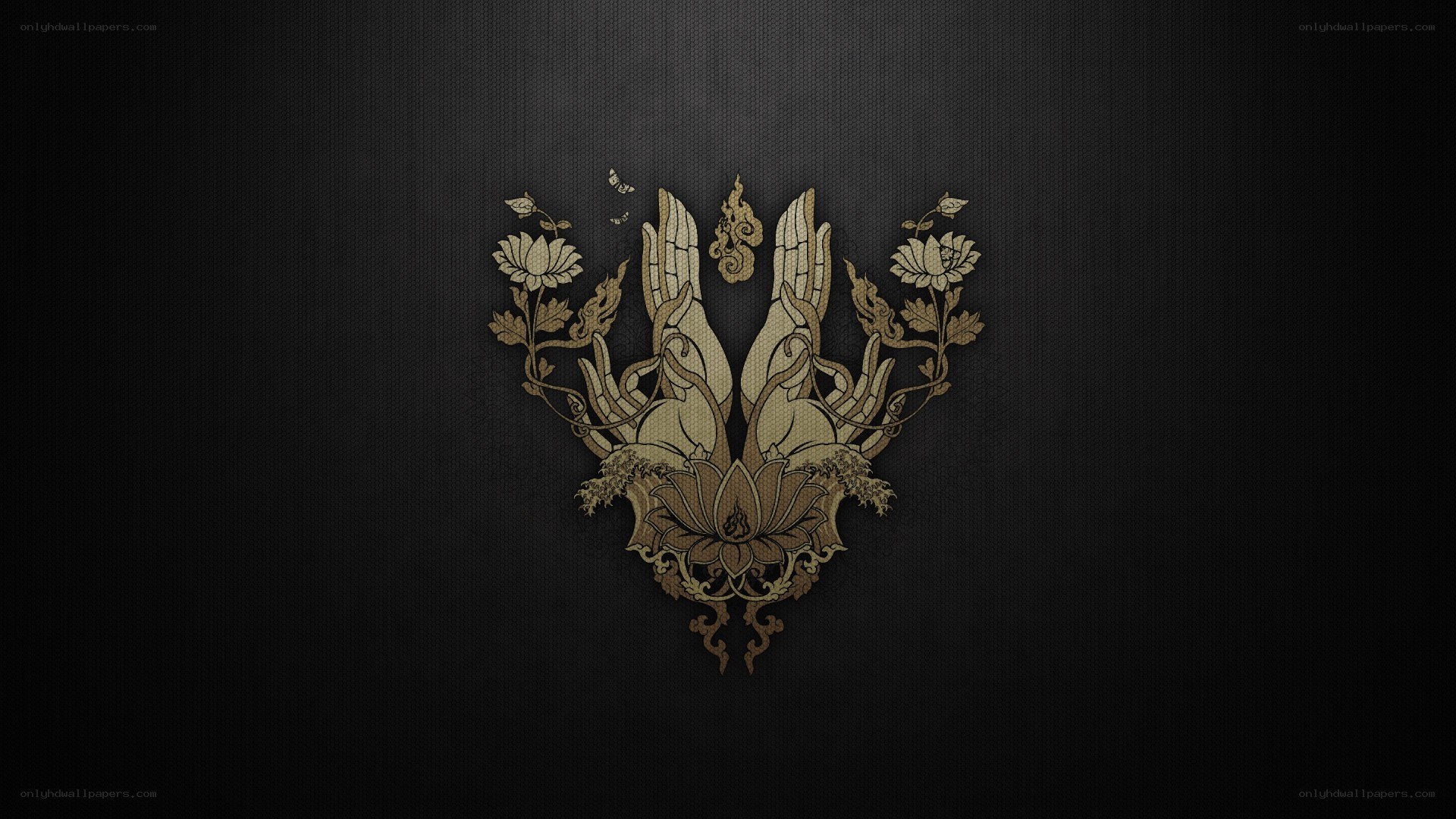 ornate lotus and hands design