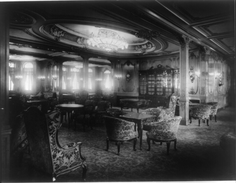 Ornate lounge on a historic ship