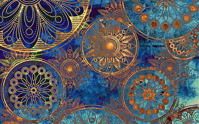 Ornate Mandala Patterns — Blue, Decorative
