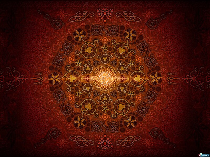 Ornate mandala with sun motif