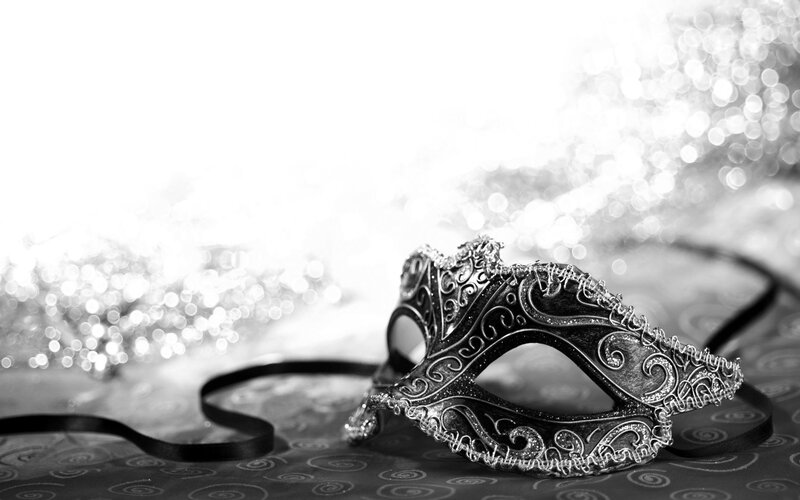 Ornate Masquerade Mask — Black, Dramatic, Photograph, Ribbon