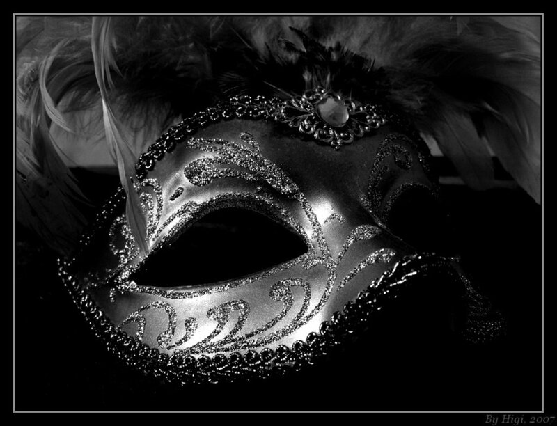 Ornate Masquerade Mask — Black, Dramatic, Photograph