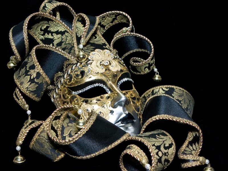 Ornate Masquerade Mask — Black, Dramatic