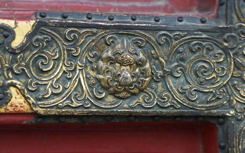 ornate metal door decoration