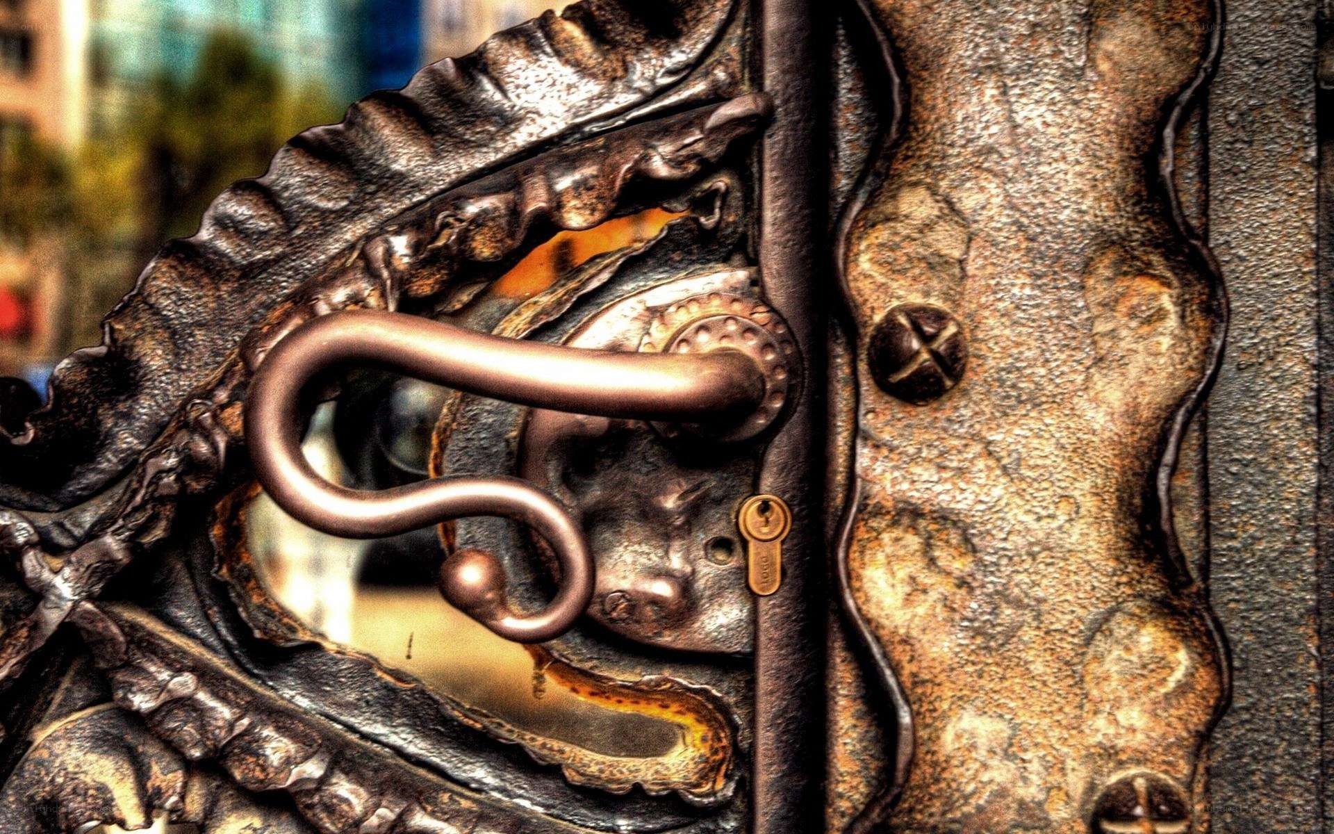 ornate metal door handle