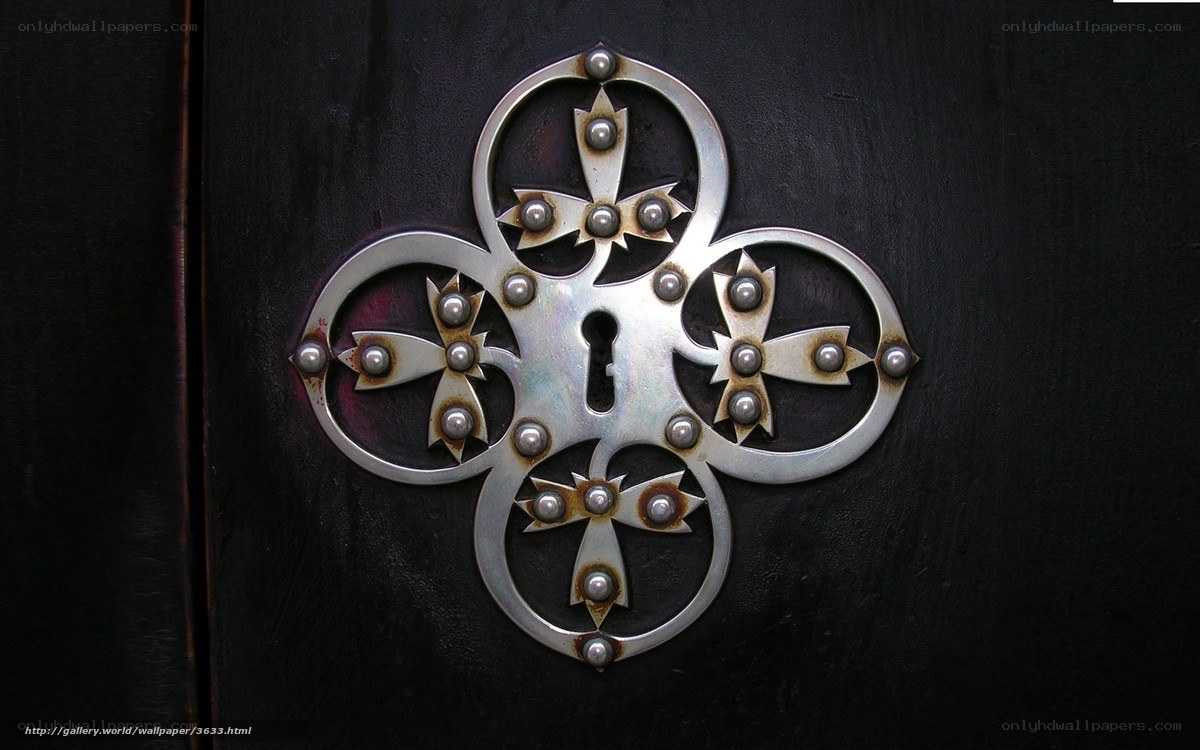 ornate metal door lock