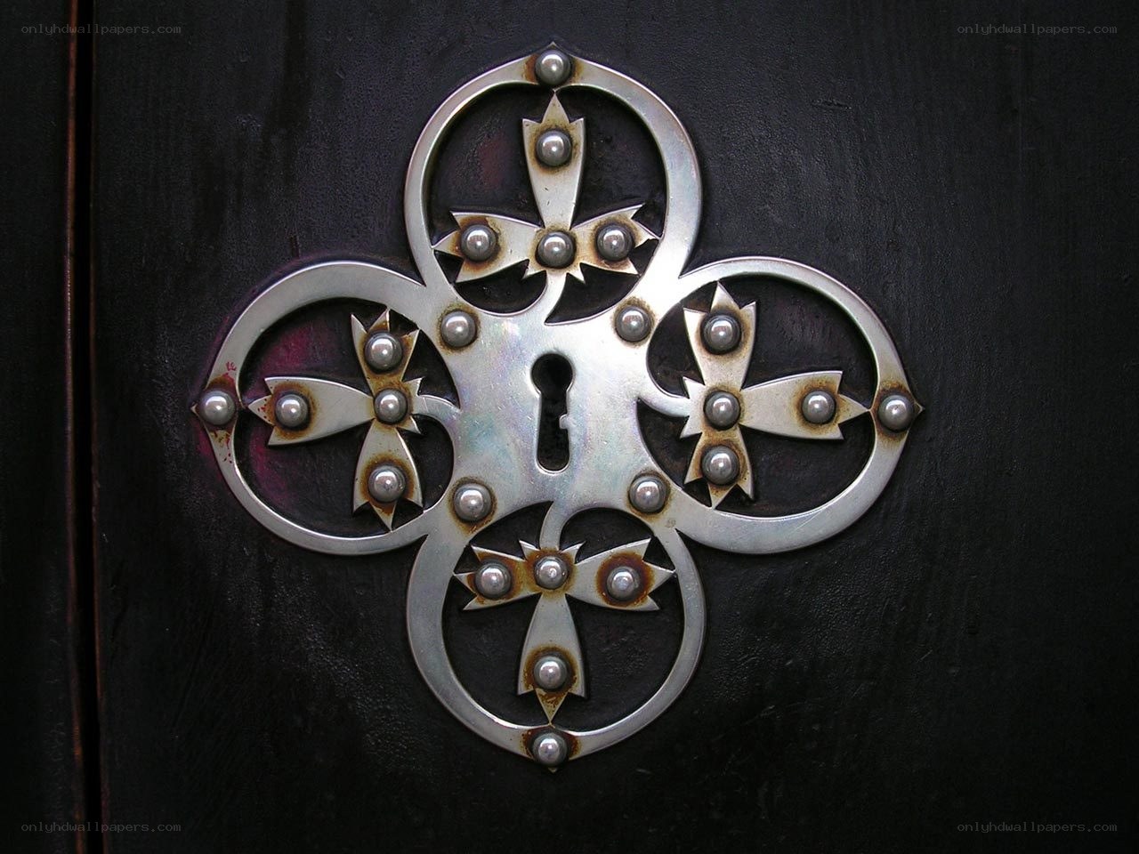 ornate metal door plate