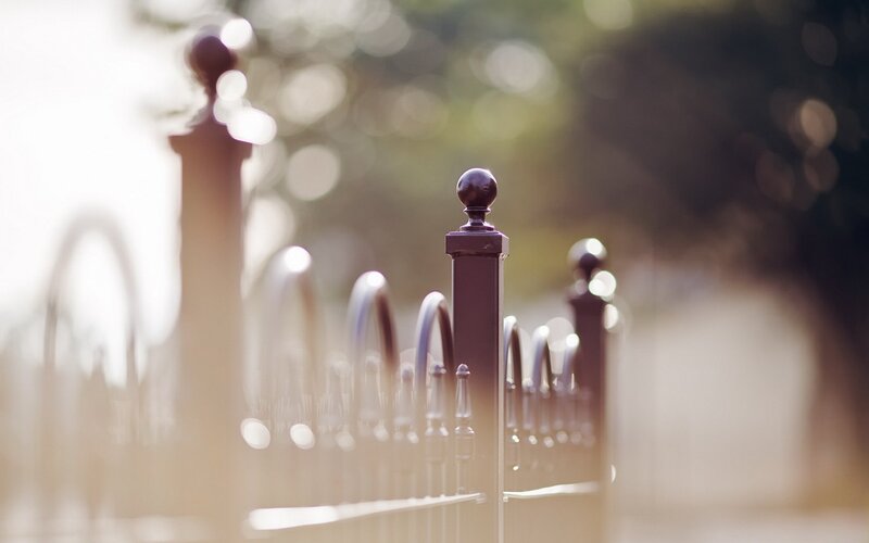 Ornate Metal Fence — Brown