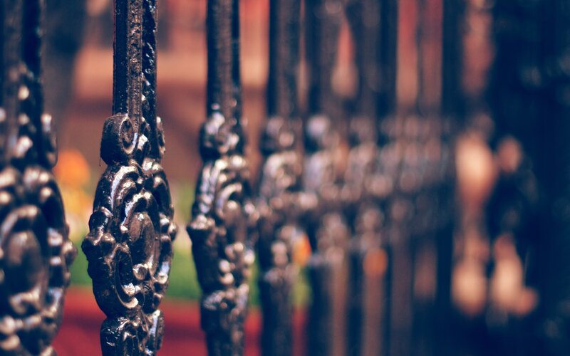 ornate metal fence details