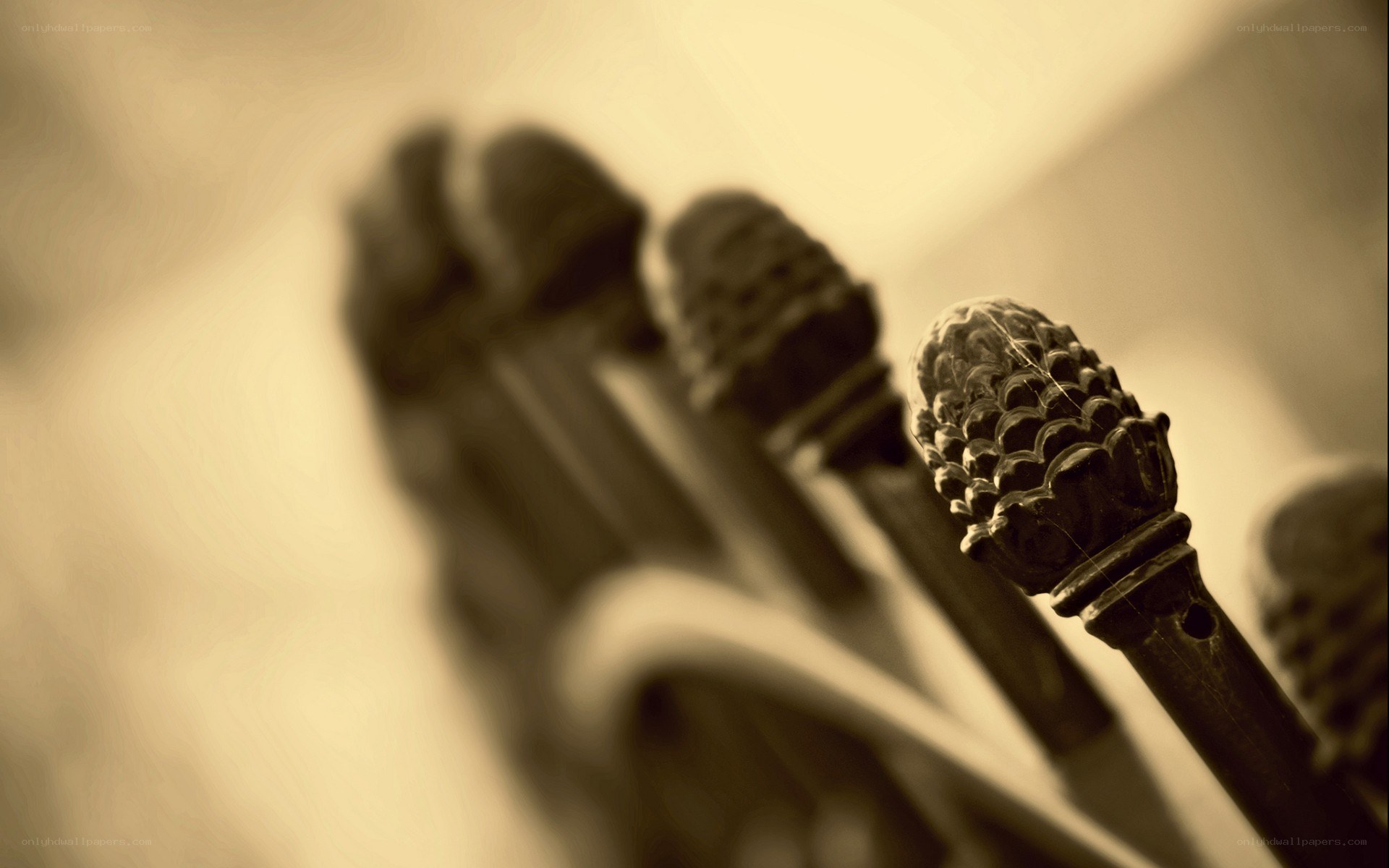 ornate metal finials