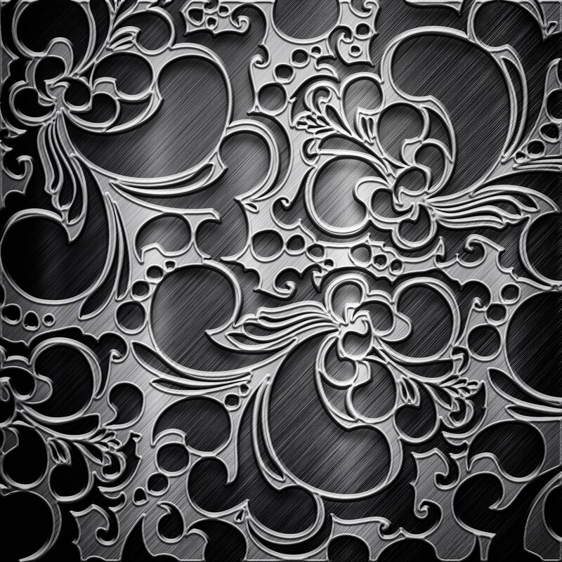 Ornate Metal Pattern — Black, Dramatic, Digital Art, Scrollwork