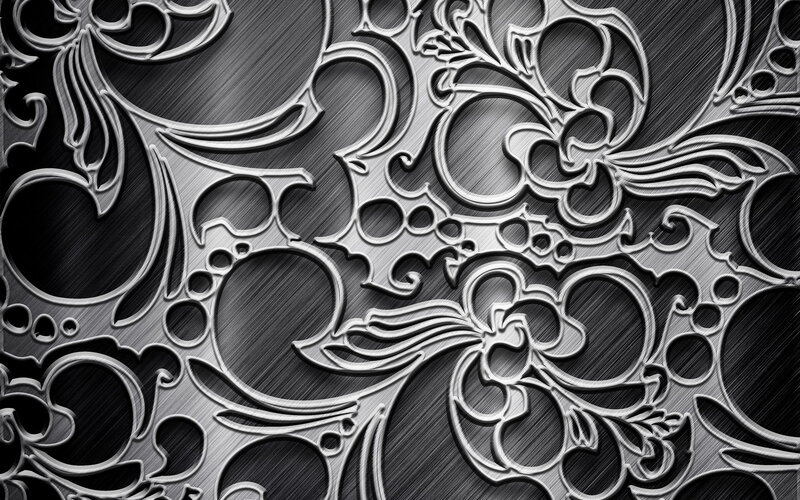 Ornate Metal Pattern — Black, Dramatic