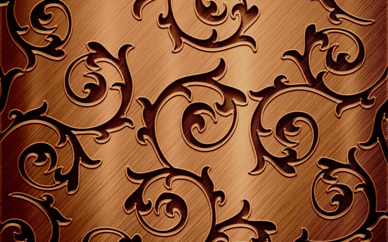 Ornate Metal Pattern — Brown