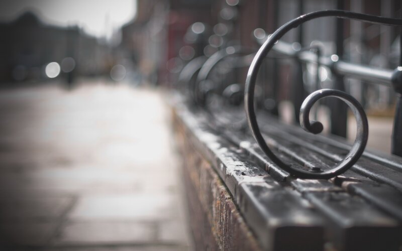 Ornate Metal Railing — Black, Calm
