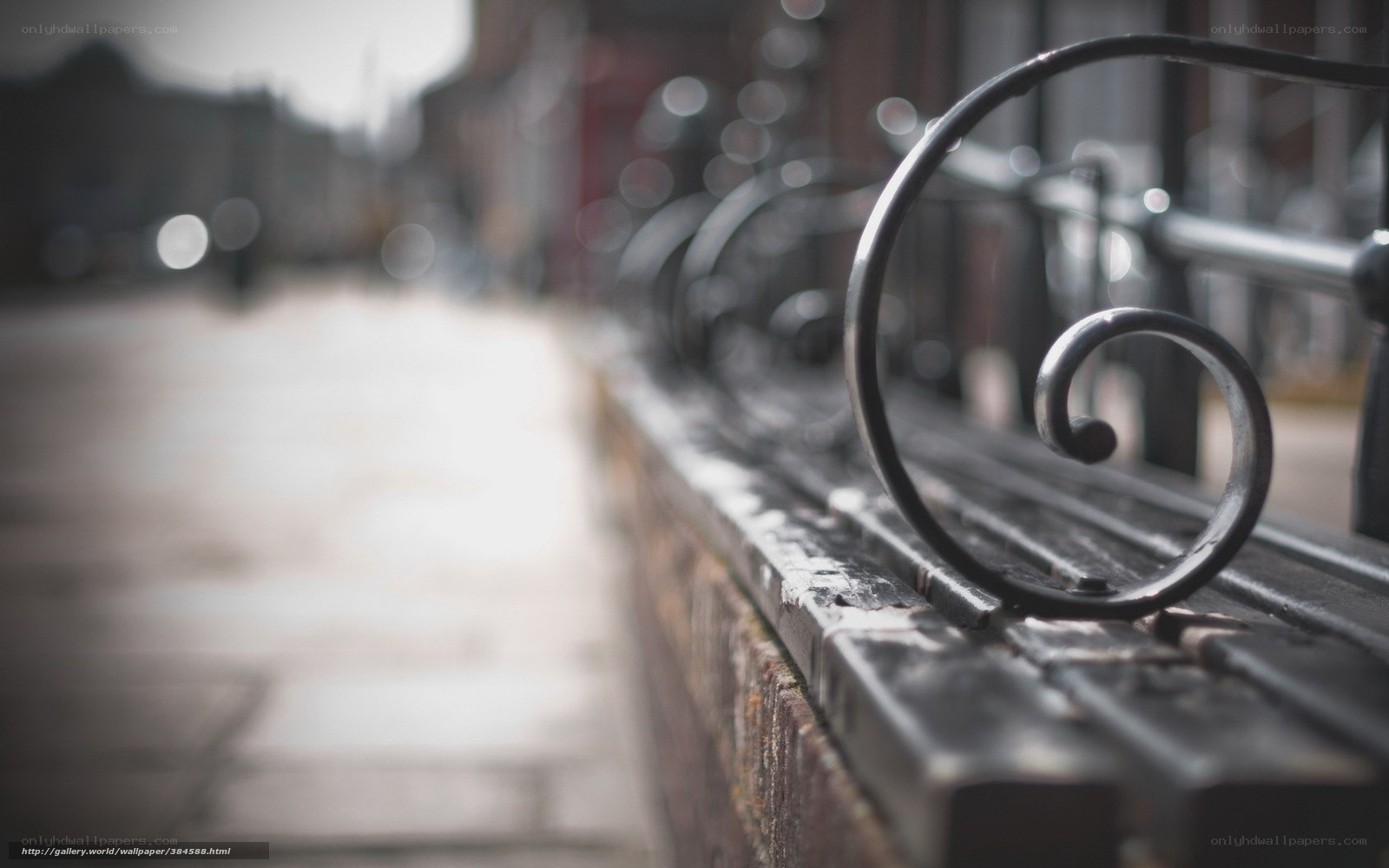 ornate metal railing on a city street