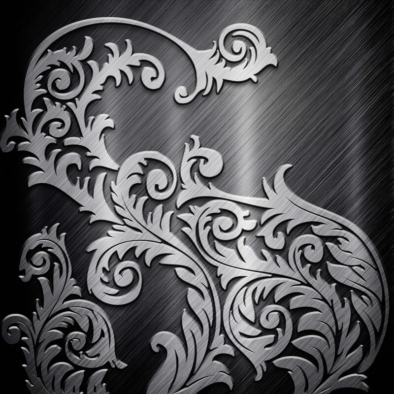 Ornate Metal Scrollwork — Black