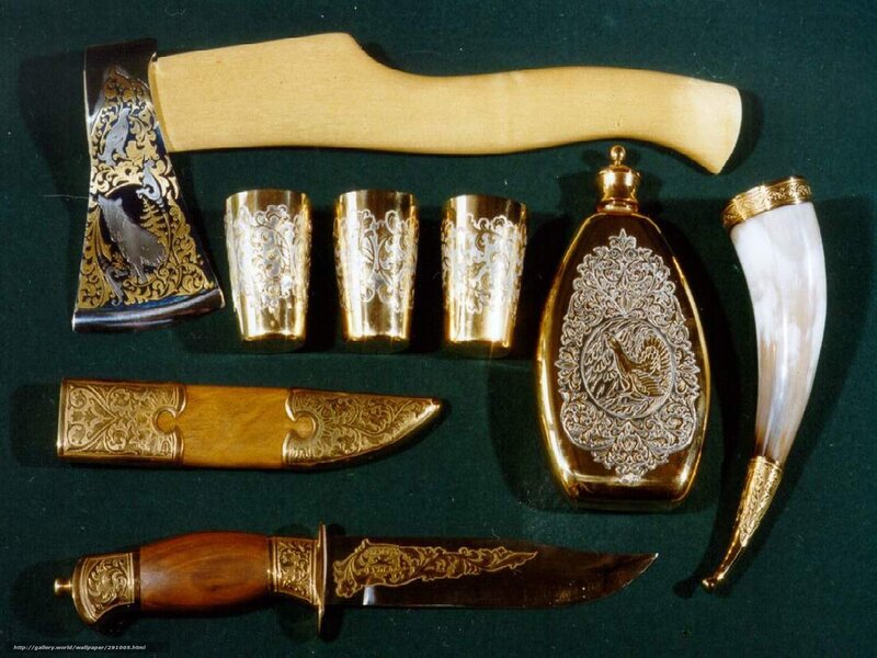 ornate metalwork tools set